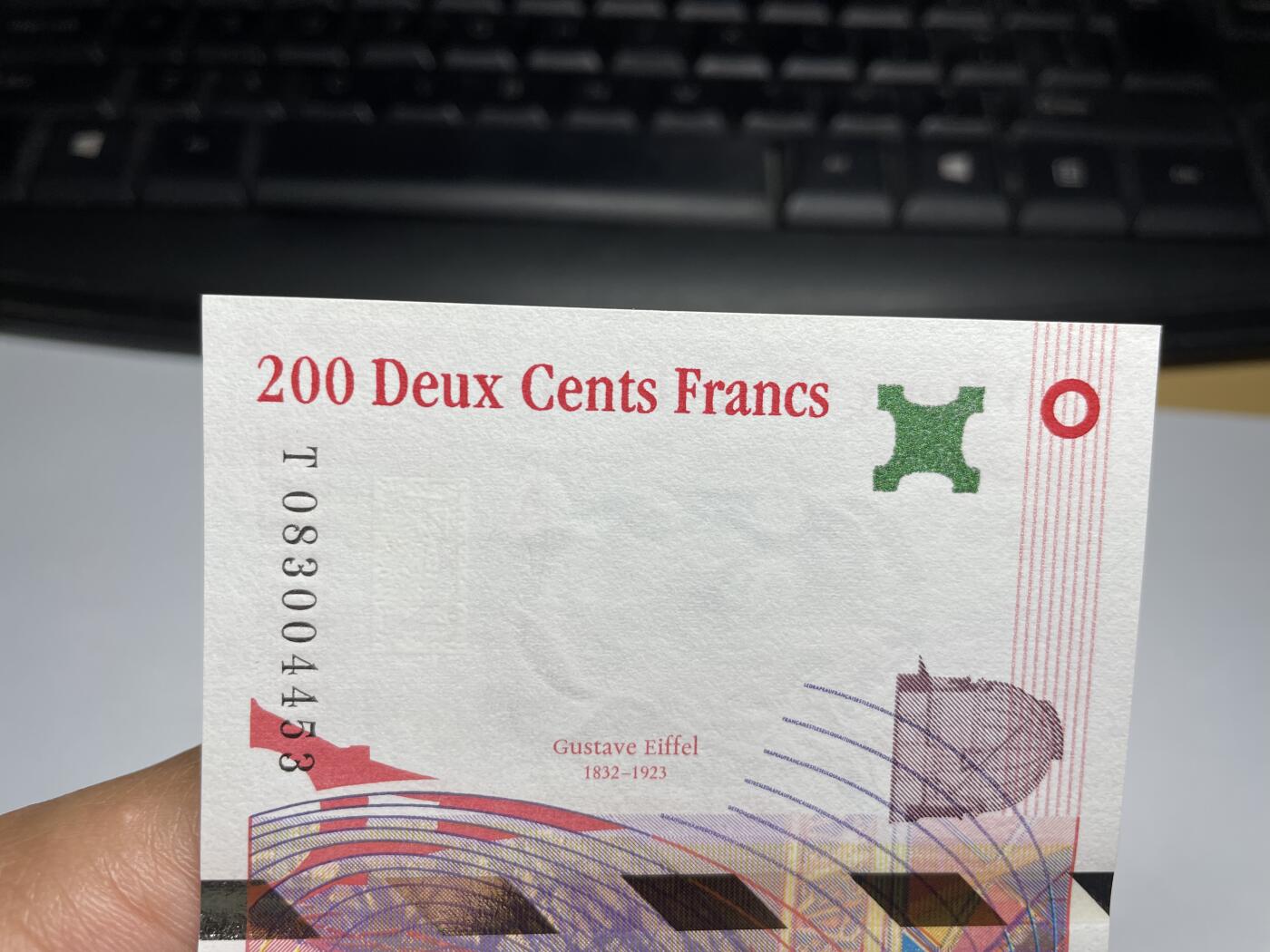 2024年集古藏今外币拍卖第八期-第10场—（总第80拍）-纸币专场，本场拍完结算发货，本期寄存的2-3天内完成发货，再进行下一期拍卖。 全新法国200法郎纸币、同冠军分同一流水冠号