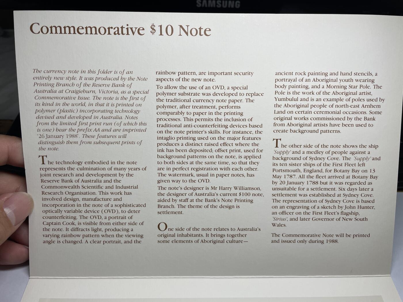 2024年集古藏今外币拍卖第八期-第10场—（总第80拍）-纸币专场，本场拍完结算发货，本期寄存的2-3天内完成发货，再进行下一期拍卖。 AA首发冠，1988年全球第一张塑料钞无47号码