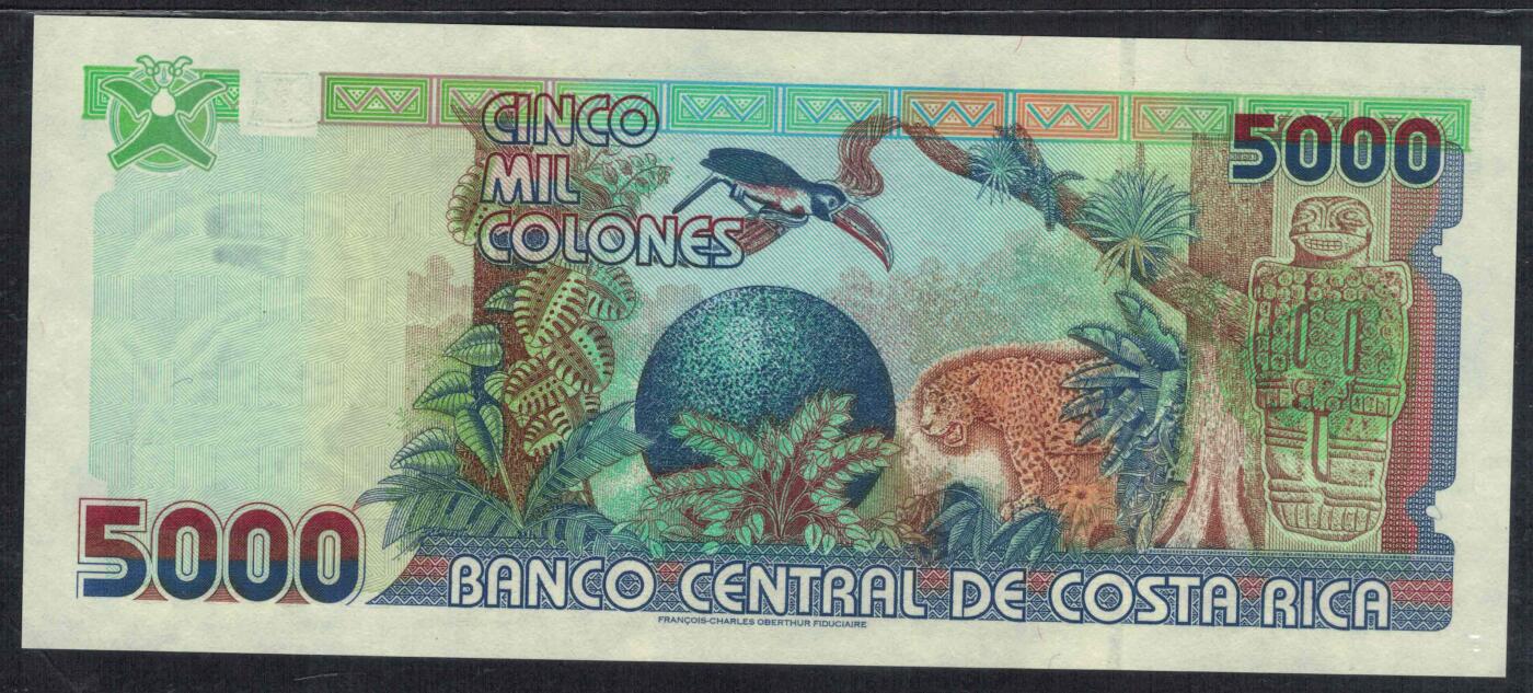 哥斯达黎加2005年5000科朗 C序列 美洲纸币 实物图 UNC