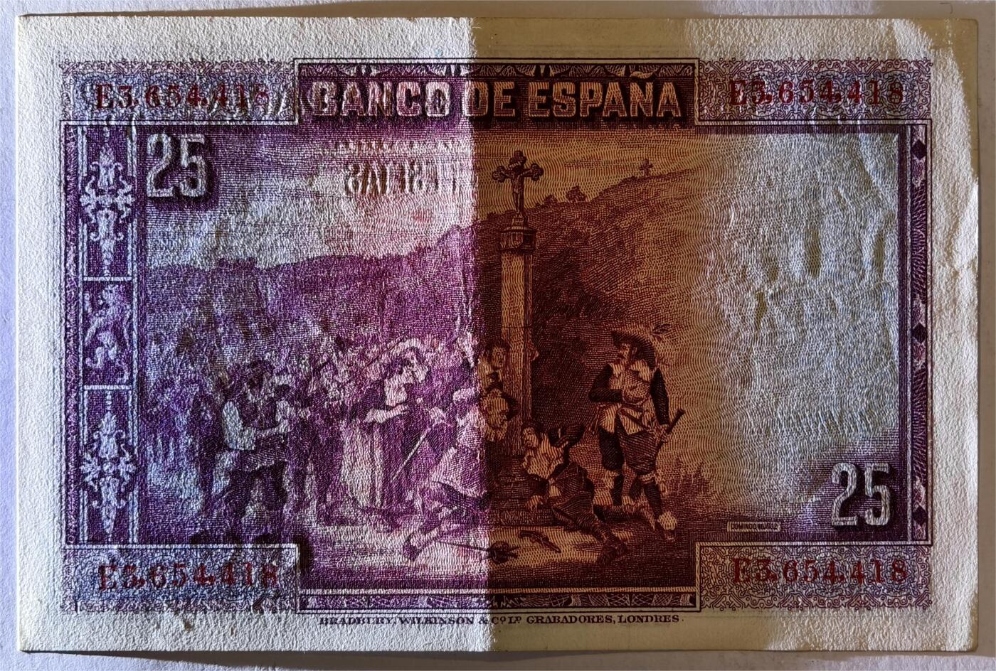 紫瑗钱币——第363期拍卖——纸币场 西班牙 1928年 卡尔德隆 25比塞塔 AU+
