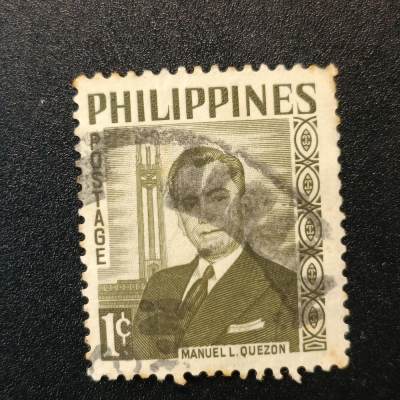 ↓君缘收藏120期☞钱币邮品↓无佣金、可寄存、满10元包邮  - 菲律宾邮票 ，1959年 奎松总统