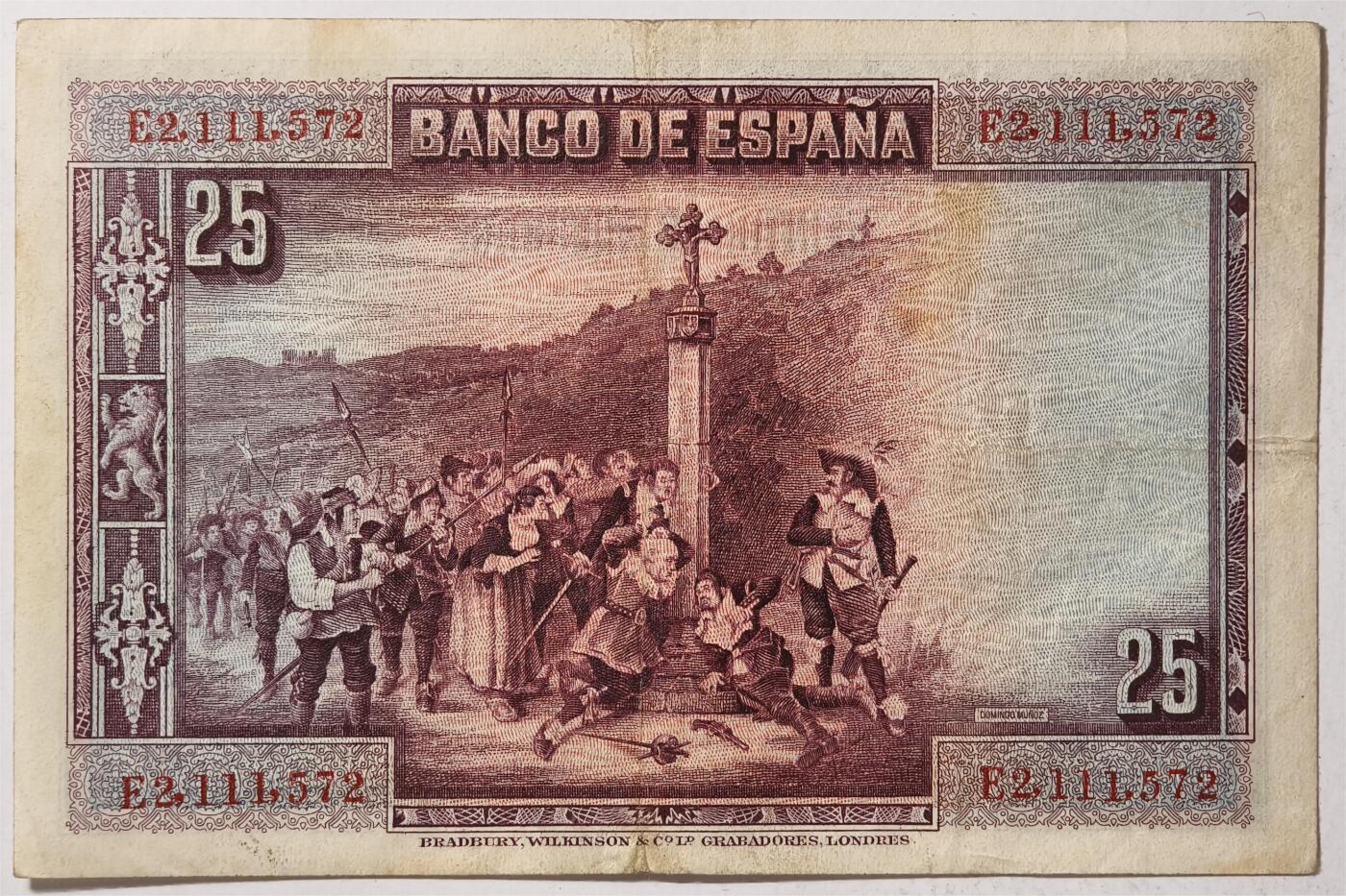 紫瑗钱币——第391期拍卖——纸币场  西班牙 1928年 卡尔德隆 25比塞塔 AU