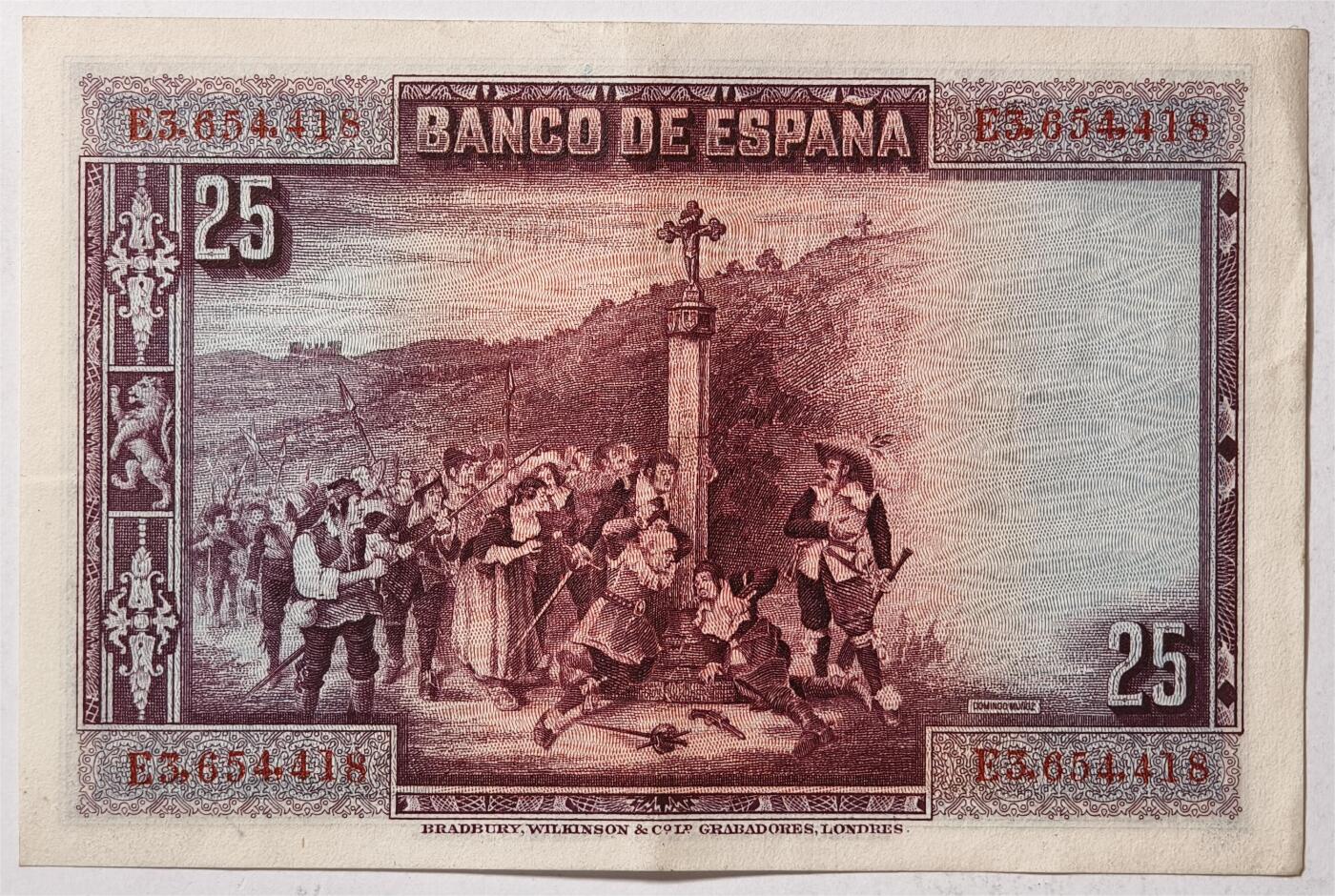 紫瑗钱币——第363期拍卖——纸币场 西班牙 1928年 卡尔德隆 25比塞塔 AU+