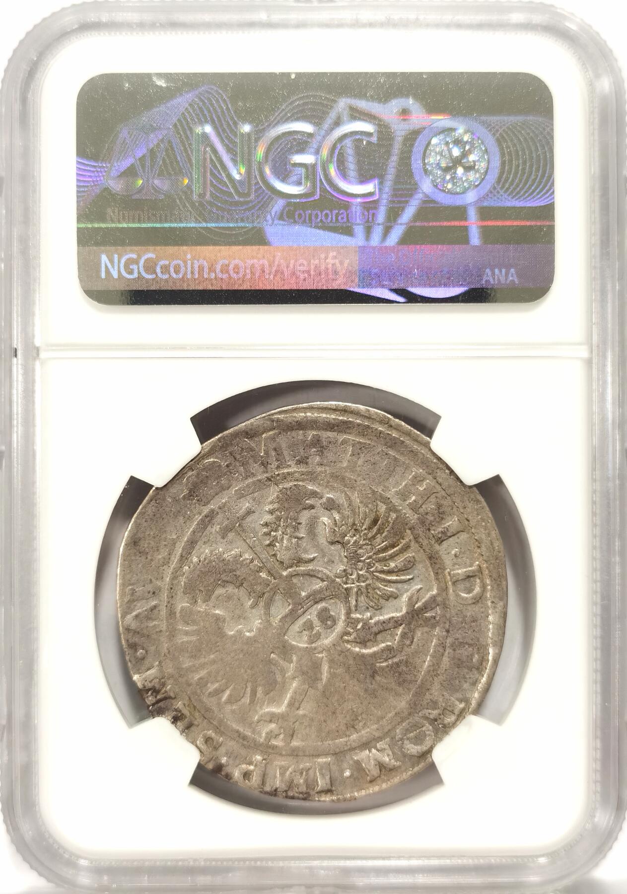 【麦稀奇世界钱币展】博洋堂“流萤染夏”六月精品专场暨第081期（全场包邮） NGC VF35 1618年荷兰代芬特尔28S=2/3泰勒银币 极难见到的有分+打制居中币胚圆滚无开裂 品相虽有弱打也很难得了 神圣罗马帝国的自由市，双头鹰和皇帝马蒂亚斯头衔