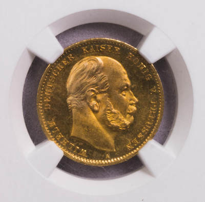 NGC-MS64PL 1873普鲁士10马克短翅金币 类镜面 - NGC-MS64PL 1873普鲁士10马克短翅金币 类镜面