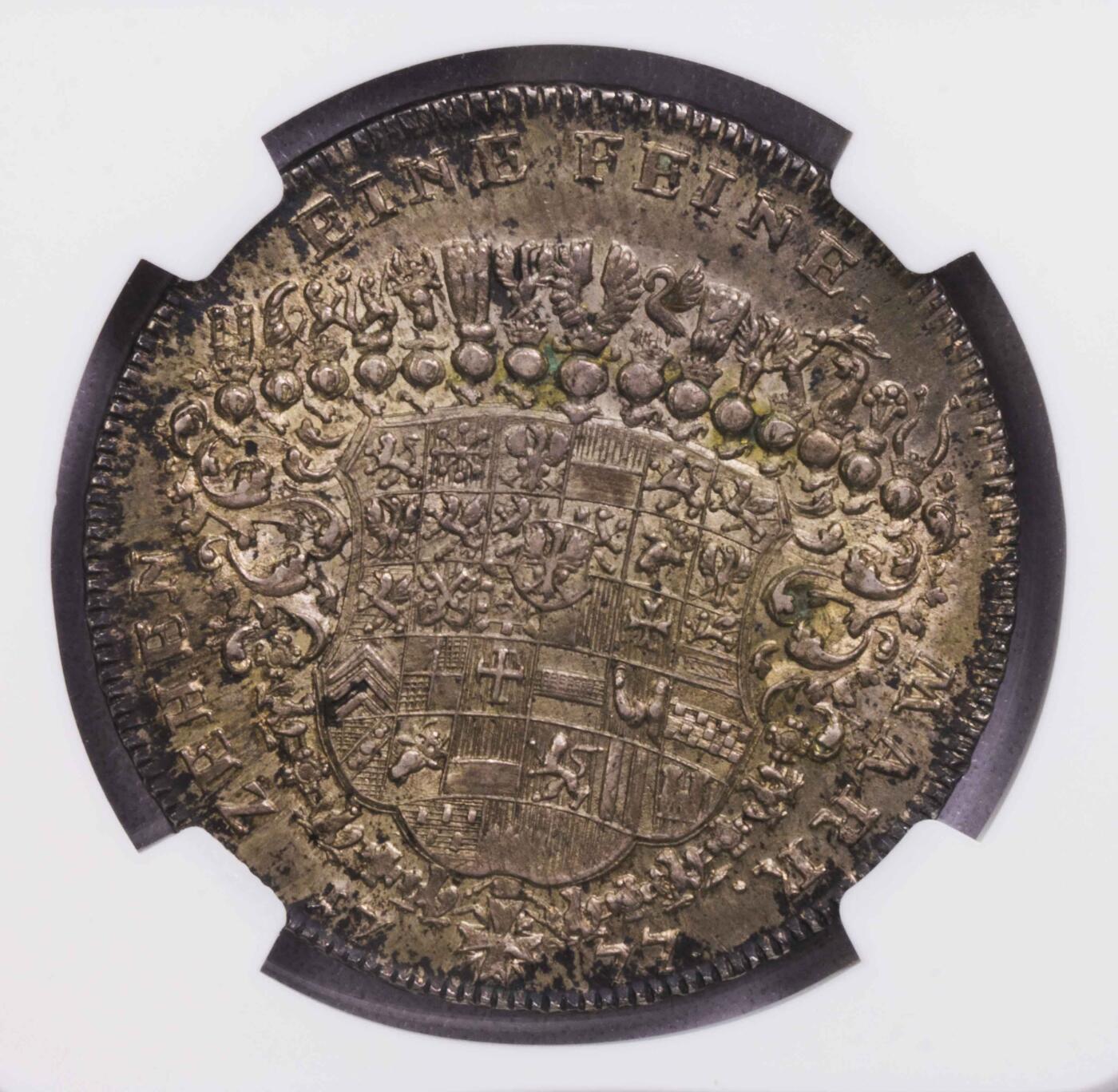 NGC-MS63 1777勃兰登堡安斯巴赫纹章泰勒 稀有品种