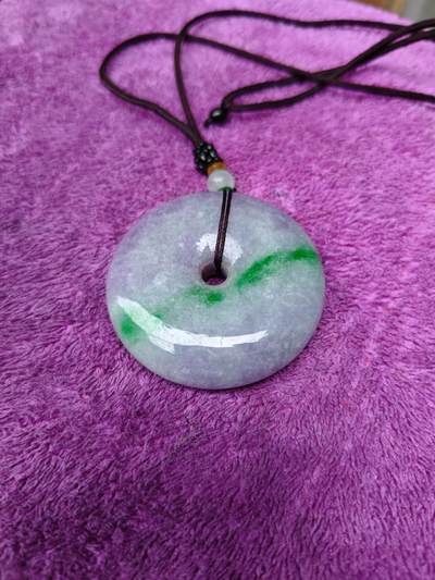 天然翡翠紫罗兰平安扣吊坠 天然翡翠紫罗兰平安扣吊坠