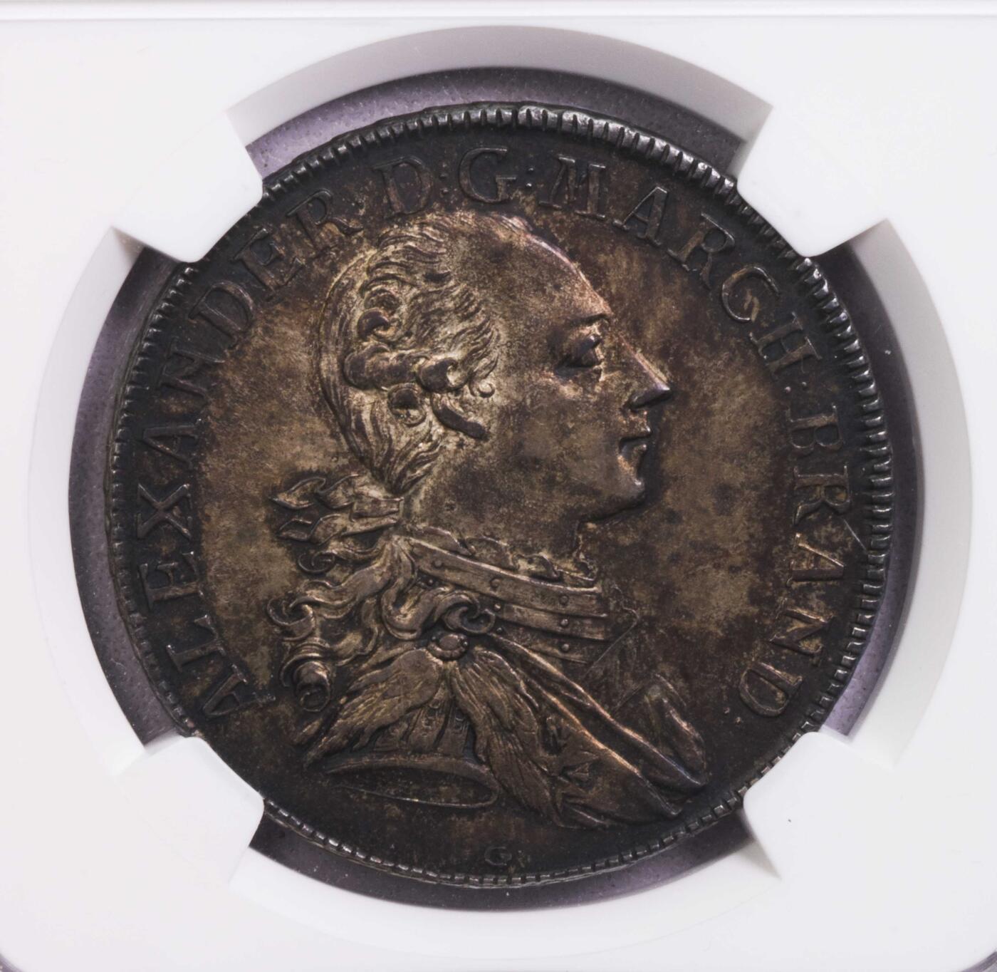 NGC-MS63 1777勃兰登堡安斯巴赫纹章泰勒 稀有品种