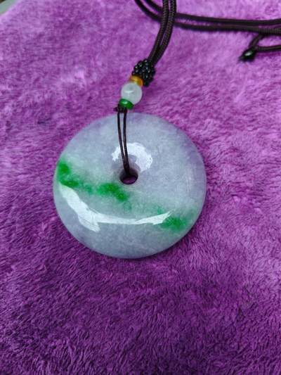 天然翡翠紫罗兰平安扣吊坠 天然翡翠紫罗兰平安扣吊坠