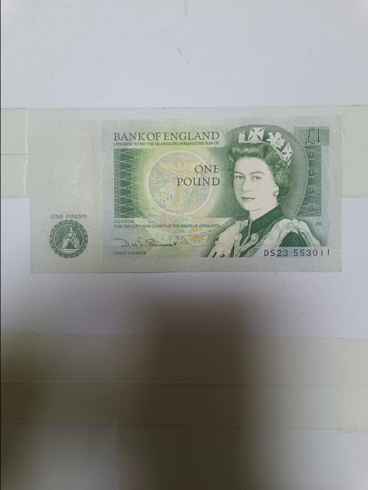 【20240616】非全新纸币第144场 英国D序列1镑，好品