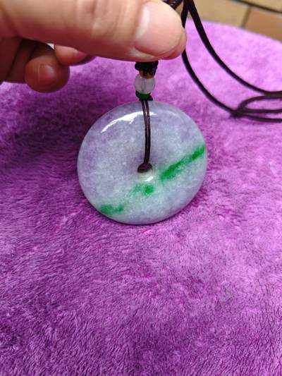 天然翡翠紫罗兰平安扣吊坠 天然翡翠紫罗兰平安扣吊坠