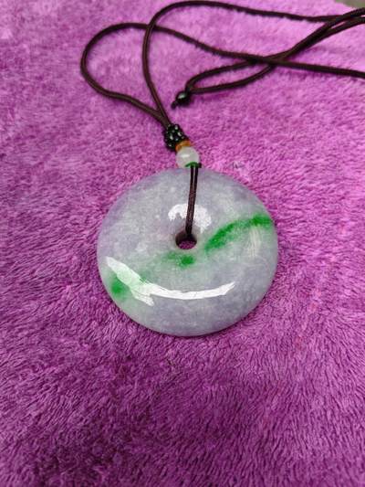 天然翡翠紫罗兰平安扣吊坠 天然翡翠紫罗兰平安扣吊坠