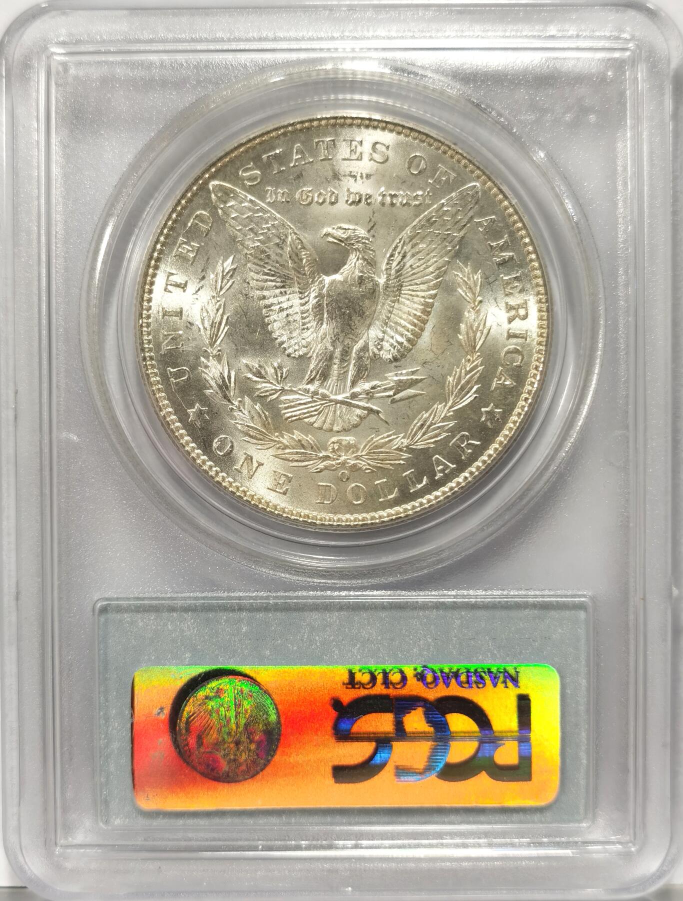 【麦稀奇世界钱币展】博洋堂“流萤染夏”六月精品专场暨第081期（全场包邮） 1902年美国摩根银币O版PCGS-MS64，原汁原味老包浆，包浆醇厚润泽，币面清爽干净又漂亮，打制精美，PC经典小白盒老盒严评无官网图，市场上比较稀少年份的摩根银币