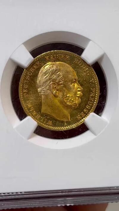 NGC-MS64PL 1873普鲁士10马克短翅金币 类镜面