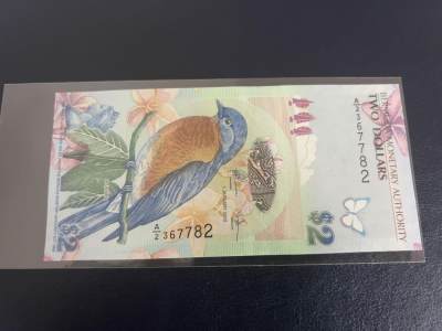 【礼羽收藏】🌏世界钱币拍卖第42期 - 百慕大2元 蓝鸟钞纸币 获奖币 2009年 全新UNC