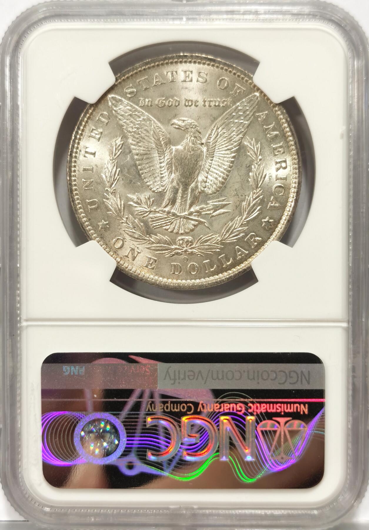 【麦稀奇世界钱币展】博洋堂“流萤染夏”六月精品专场暨第081期（全场包邮） 1885年美国摩根银币O版NGC-MS63，原汁原味老包浆，包浆醇厚，币面清爽干净又漂亮，打制精美