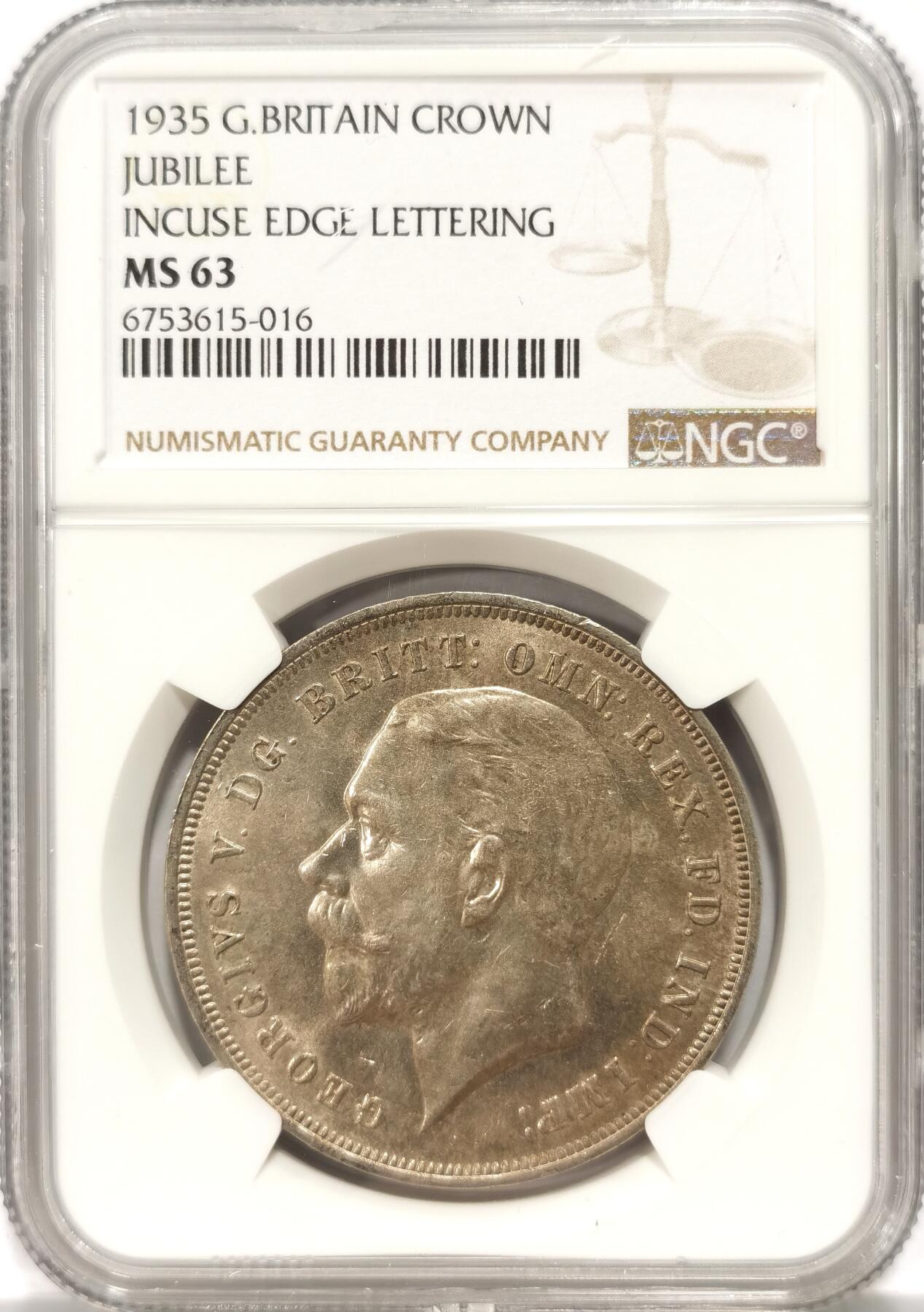 【麦稀奇世界钱币展】博洋堂“流萤染夏”六月精品专场暨第081期（全场包邮） NGC MS63 英国1935年乔五木马剑，黄油彩，转光丝滑，非常美丽