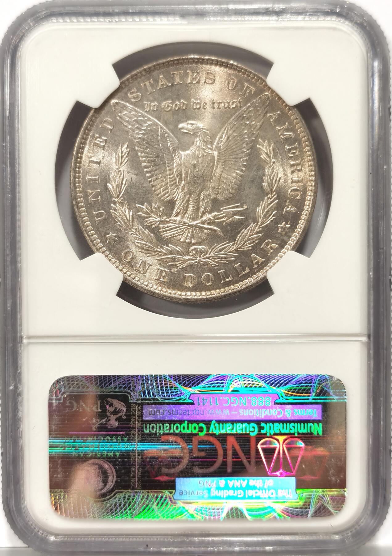 【麦稀奇世界钱币展】博洋堂“流萤染夏”六月精品专场暨第081期（全场包邮） 1886年美国摩根银币P版NGC-MS63，原汁原味老包浆，包浆醇厚，币面清爽干净又漂亮，打制精美