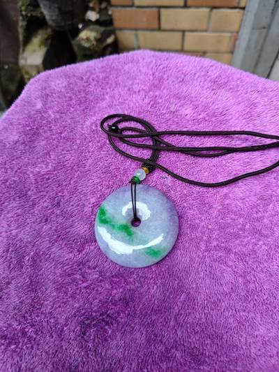 天然翡翠紫罗兰平安扣吊坠 天然翡翠紫罗兰平安扣吊坠