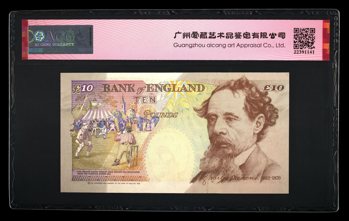 收藏联盟Quantum Auction 第353期拍卖  英国1993（1993-93）年10镑 ACG 66 EPQ 号码无457 数三