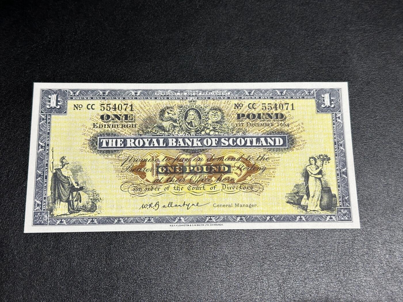 《外钞收藏家》第三百七十九期（连拍第一场） 1964年苏格兰皇家银行1镑 全新 轻微瑕疵