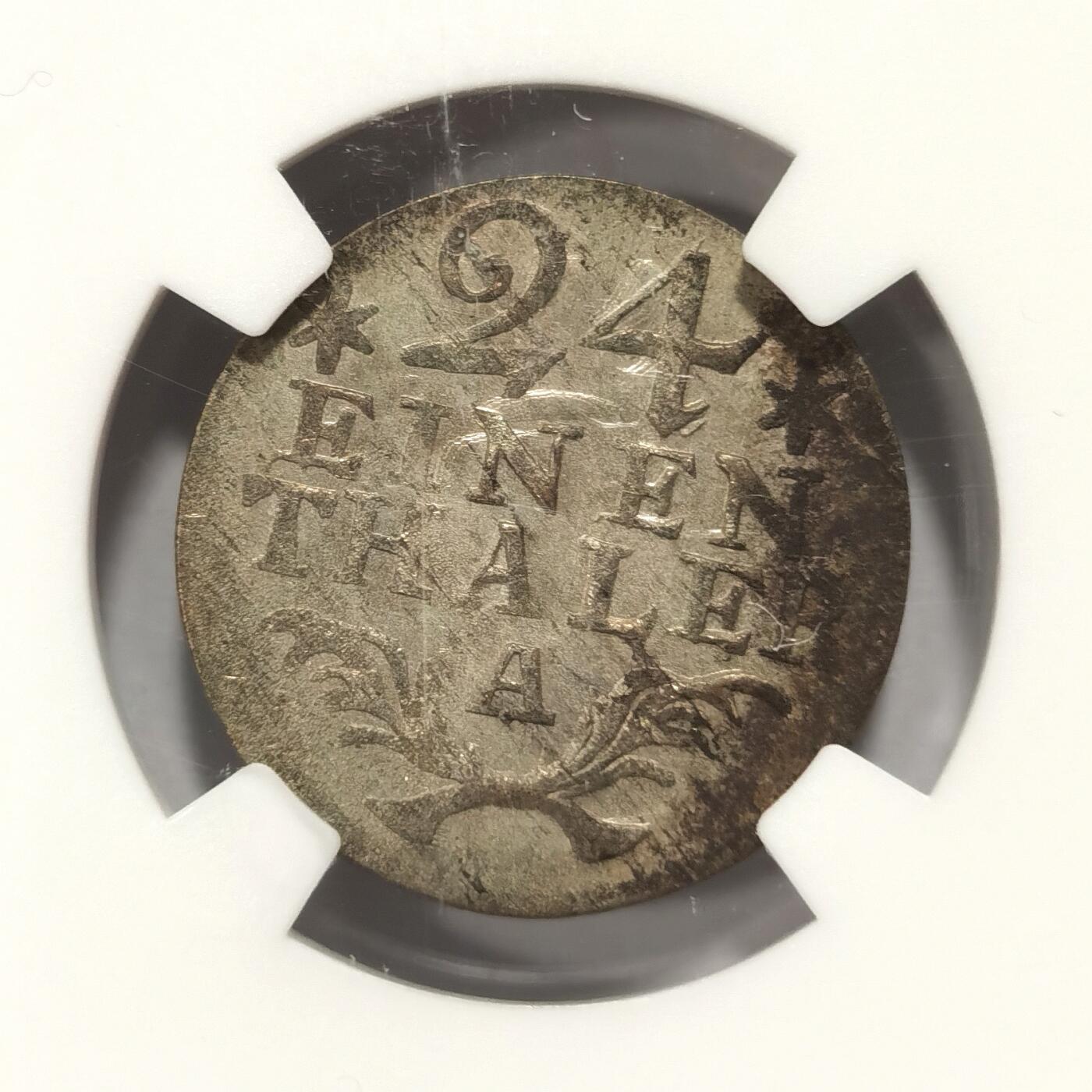 【麦稀奇世界钱币展】博洋堂“流萤染夏”六月精品专场暨第081期（全场包邮） NGC MS62 德国普鲁士1783年1/24泰勒银币