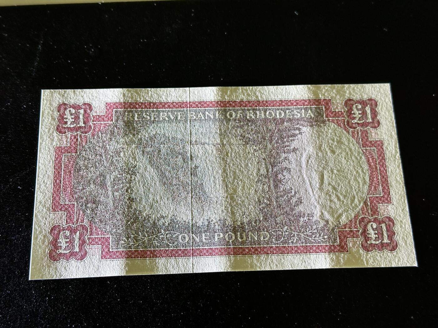 《外钞收藏家》第三百七十九期（连拍第一场） 1968年罗得西亚1镑 AU品相 精美小女王钞