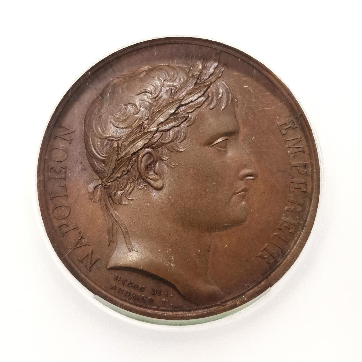 【麦稀奇世界钱币展】博洋堂“流萤染夏”六月精品专场暨第081期（全场包邮） PCGS SP64 法国1805年拿破仑一世米兰大加冕原铸铜章 铁王冠 纪念拿破仑米兰大教堂加冕意大利国王 稀少品种