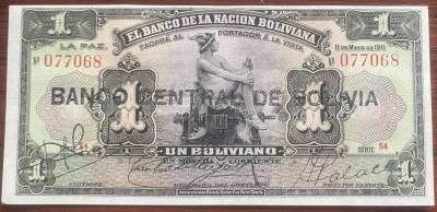 2024年兔爷钱庄第1 2期非全新纸币拍卖全场包邮 - 玻利维亚1911年1诺纸币UNC