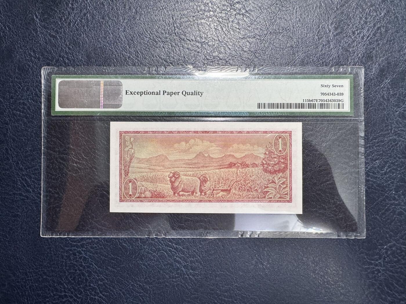 收藏联盟Quantum Auction 第353期拍卖  南非1975年1兰特 PMG67 大绵羊