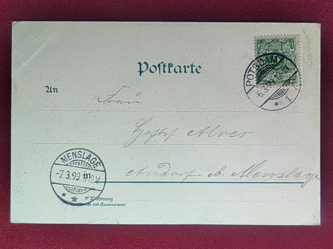 联合阁邮币社™ ——“古典明信片专场” 1899年-城市绘画风光片（双清戳完整完美）