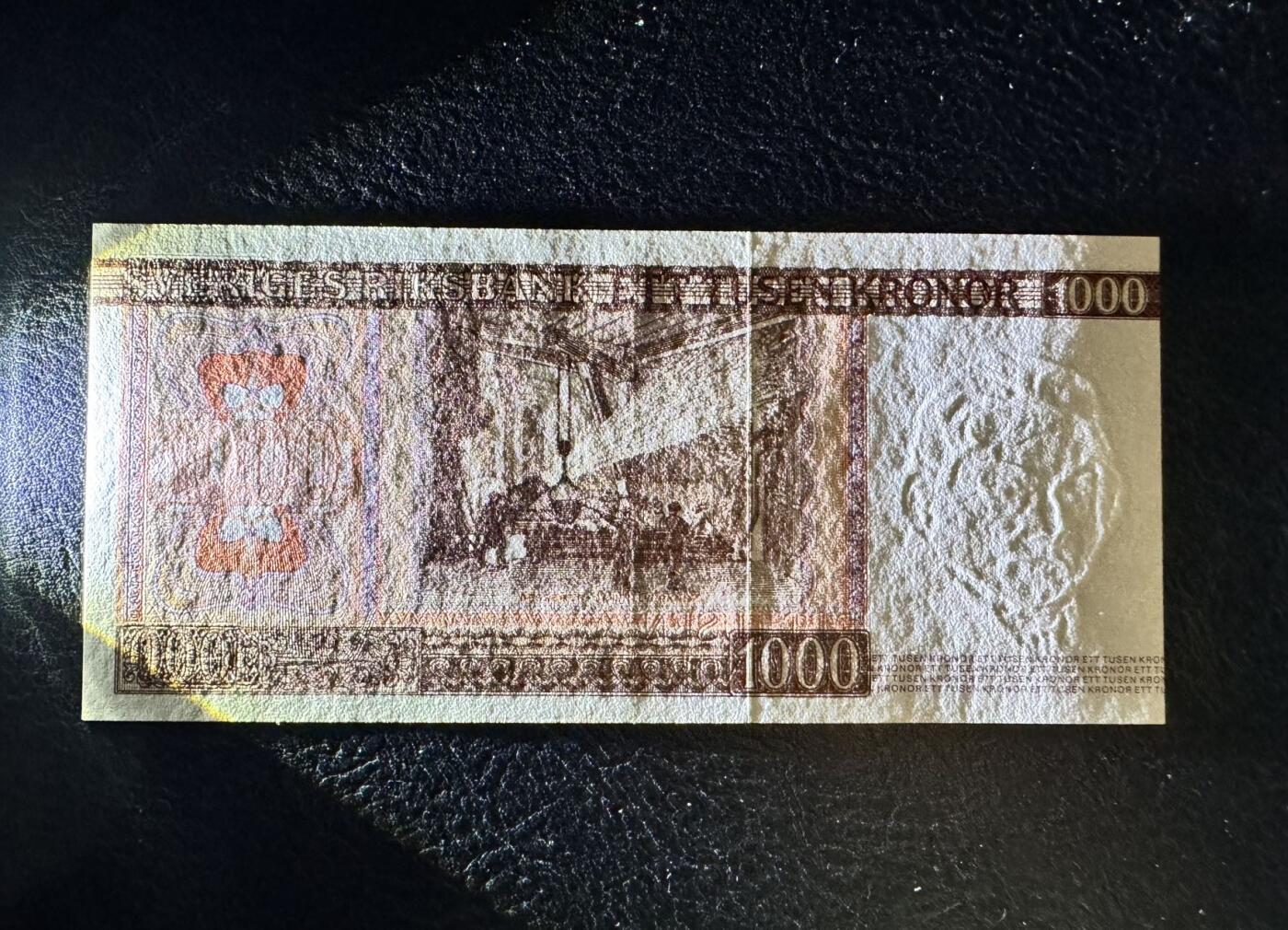 收藏联盟Quantum Auction 第353期拍卖  瑞典1976年1000克朗 品相AU+  卡尔十四世  初版年份 稀少