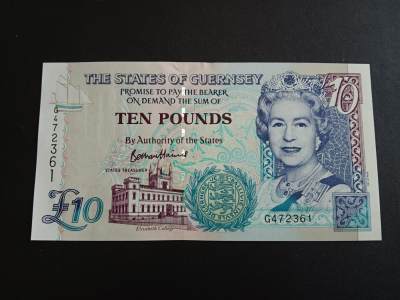 博彦收藏6月19日钱币专场 - 英属根西岛 女皇10镑 UNC 有捆印