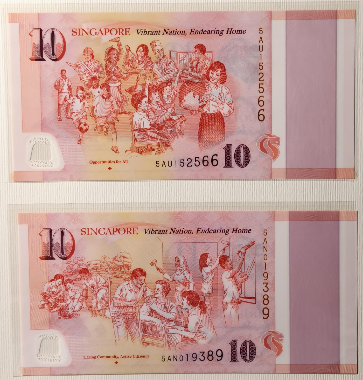 紫瑗钱币——第365期拍卖——纸币场 新加坡 2015年 建国50周年 纪念钞 一套6枚 共100新币 原册 UNC