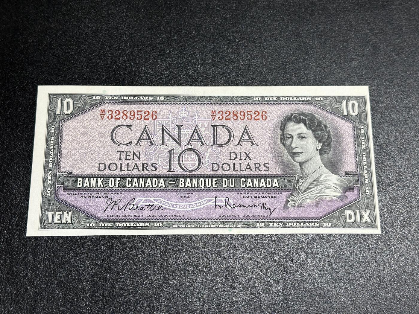 《外钞收藏家》第三百七十九期（连拍第一场） 1954年加拿大10加元 全新UNC 无47