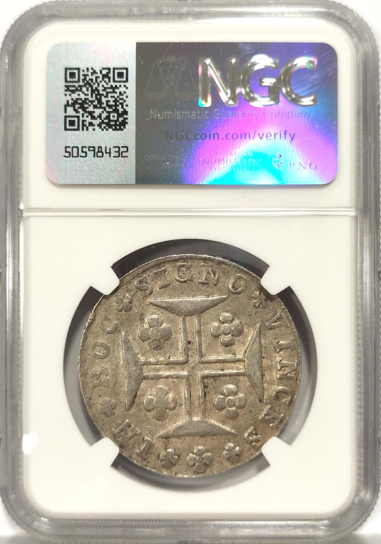 【麦稀奇世界钱币展】博洋堂“流萤染夏”六月精品专场暨第081期（全场包邮） NGC AU55 葡萄牙1815年400瑞思十字银币 葡萄牙当时最大面值的银币 延续百年的十字设计 原状态包浆