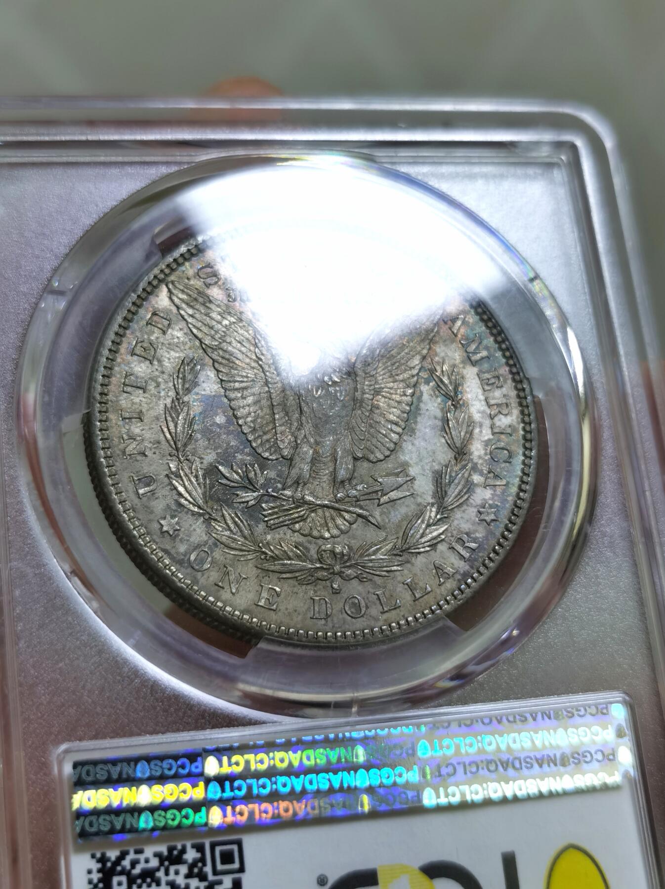 【麦稀奇世界钱币展】博洋堂“流萤染夏”六月精品专场暨第081期（全场包邮） PCGS MS63 1881年美国摩根银币S版 五彩包浆