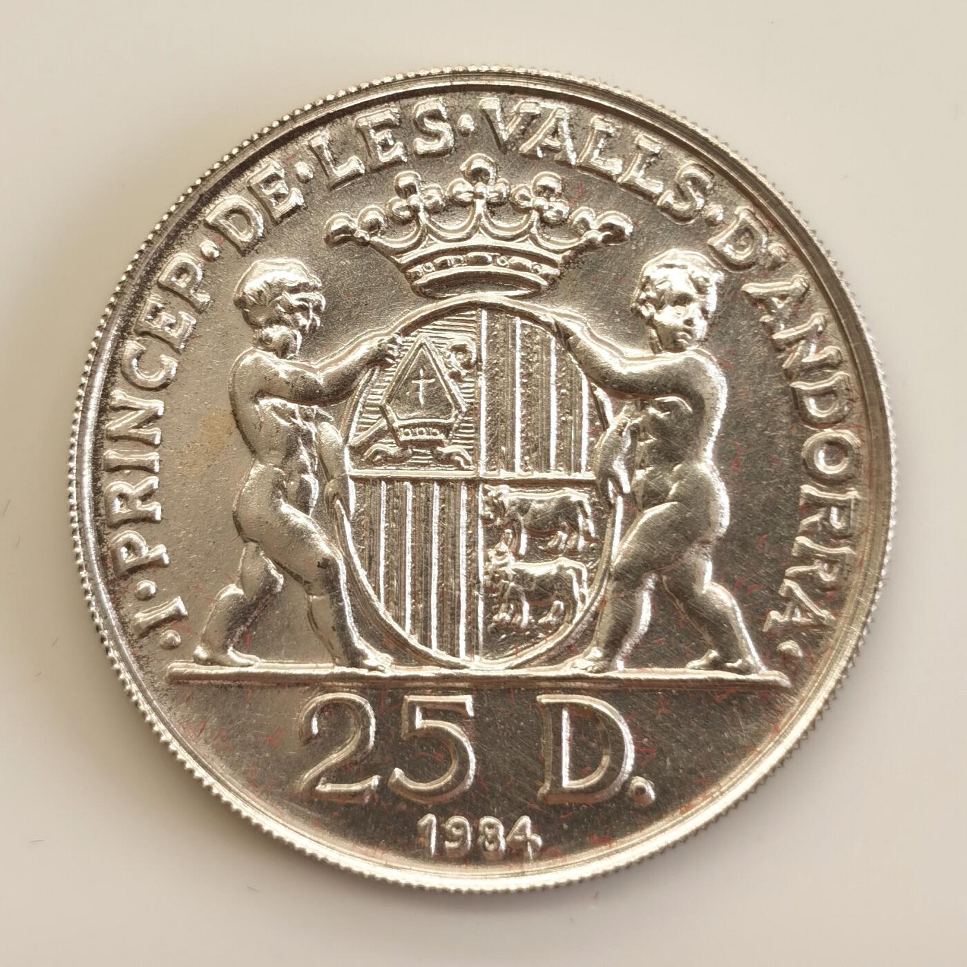 【麦稀奇世界钱币展】博洋堂“流萤染夏”六月精品专场暨第081期（全场包邮） 1984年安道尔纪念币，带原盒，重量20.4克，直径38毫米