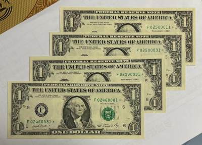 【礼羽收藏】🌏世界钱币拍卖第42期 - 全新UNC 1981年 1美元 补号券9张