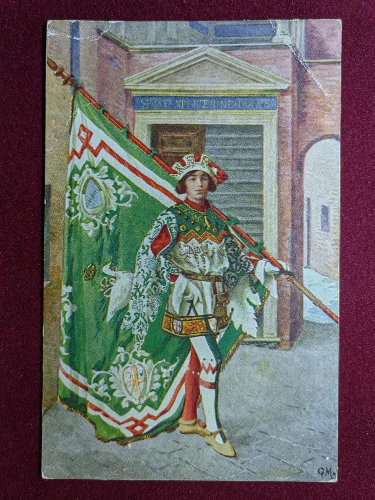 联合阁邮币社™ ——“古典明信片专场” 意大利旗兵（实寄、有瑕疵）