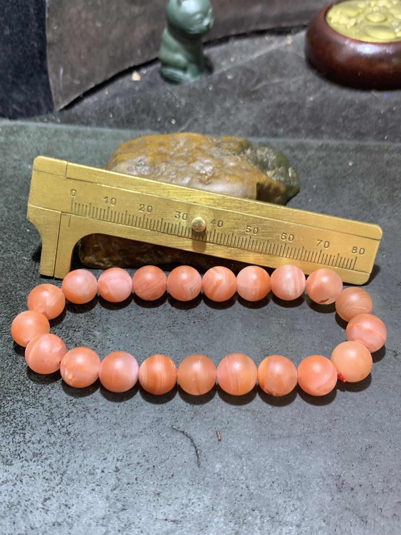 精美保山南红亚光单圈手串一条，