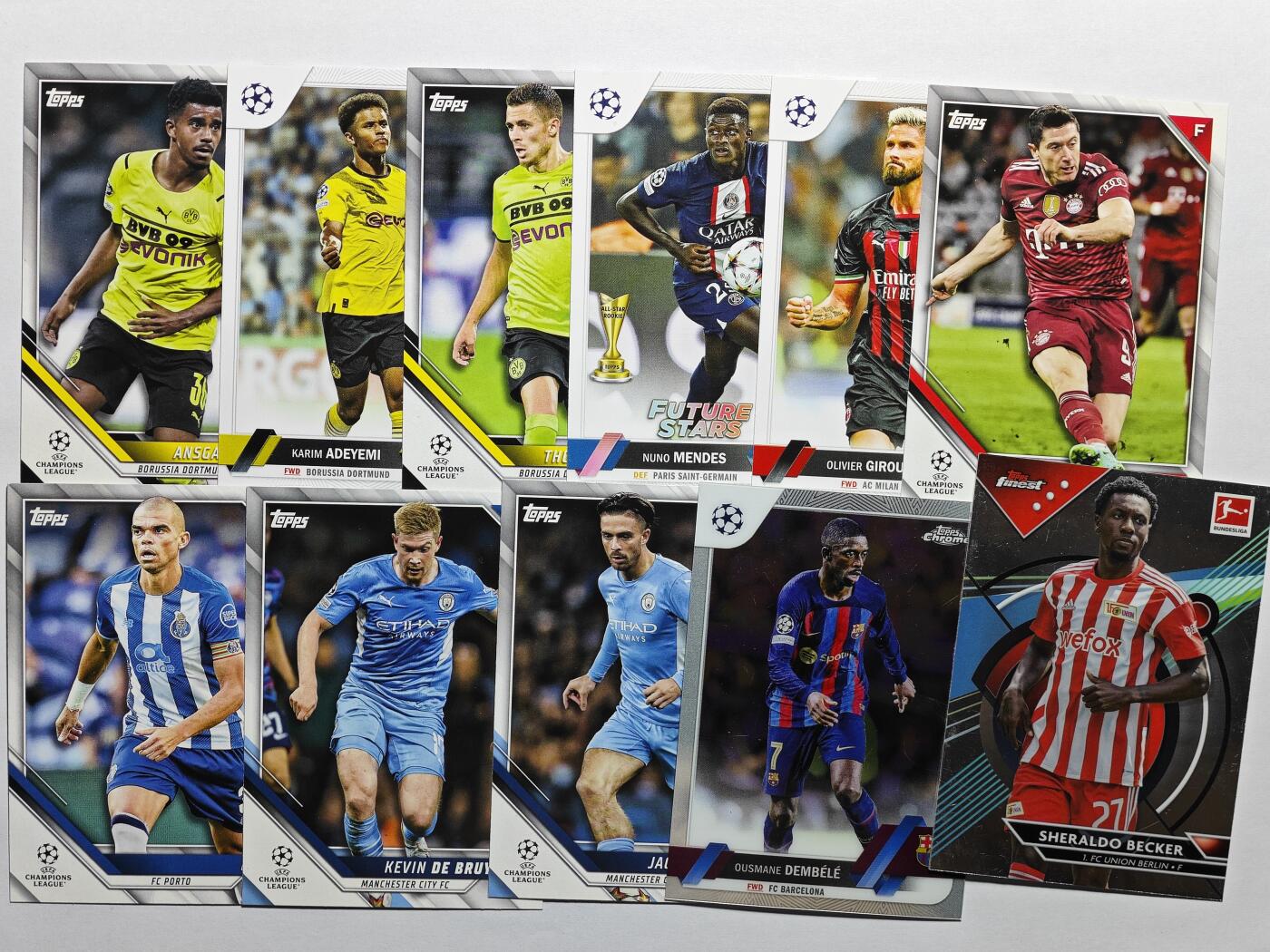 【德藏】卡牌拍卖 🧲第15期 (征集拍品中,欢迎联系客服🤝）  Topps 多年份 欧冠 德甲 11张一组 已装全新卡膜