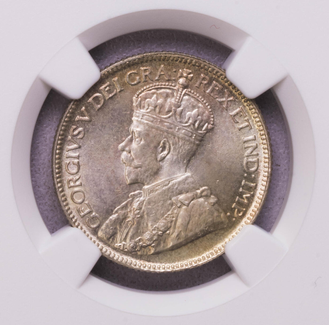 NGC-MS65 1919英属塞浦路斯乔五9皮阿斯特银币 顶级品