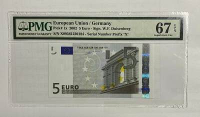 【礼羽收藏】🌏世界钱币拍卖第42期 - 一签 5欧元 首发面值 德国版 PMG老壳67EPQ