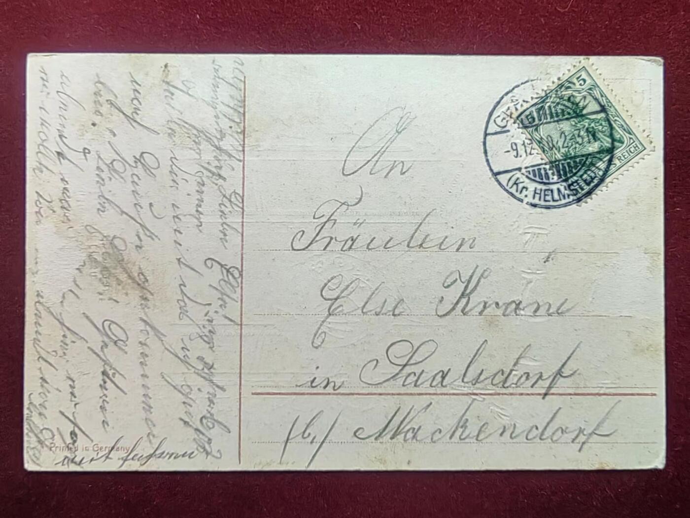 联合阁邮币社™ ——“古典明信片专场” 1910年-窗台下的少女（压花片、实寄）