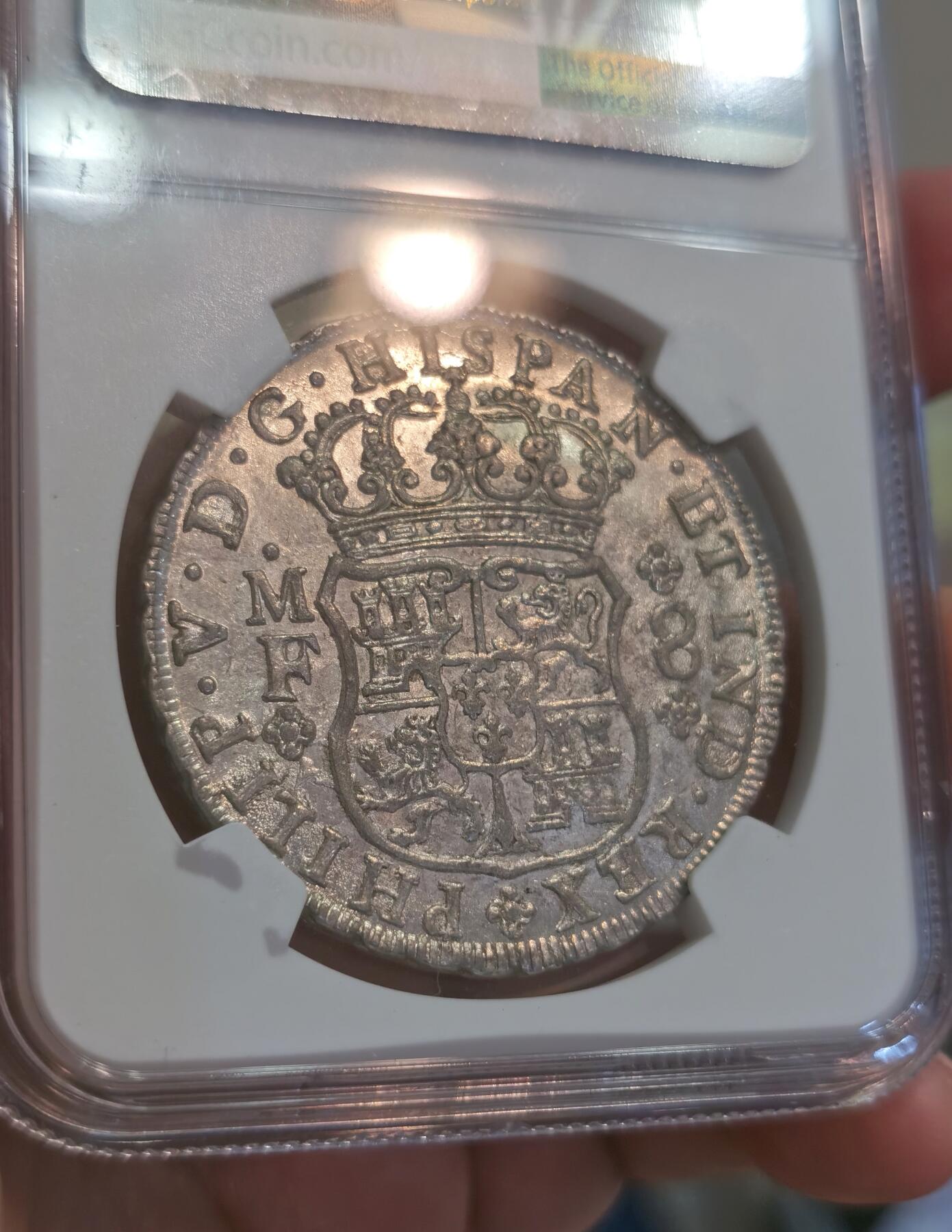 【麦稀奇世界钱币展】博洋堂“流萤染夏”六月精品专场暨第081期（全场包邮） NGC MS62 1741地球双柱，早期墨西哥地球双柱顶级藏品，作为世界贸易银币经典品种，近年伴随墨西哥经济发展大幅上涨，此枚原色银光，细节完美，可作为地球双柱代表性藏品