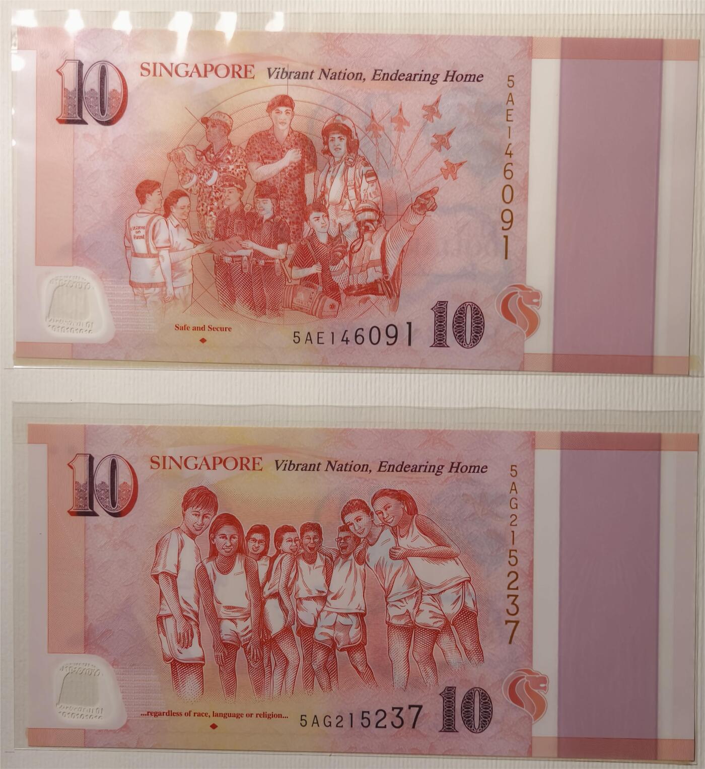 紫瑗钱币——第365期拍卖——纸币场 新加坡 2015年 建国50周年 纪念钞 一套6枚 共100新币 原册 UNC