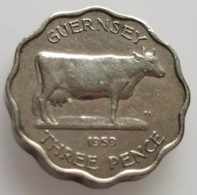 外国散币20240615场次（中拍皆有赠品），每周两拍，可寄存 - 泽西1959年奶牛3便士特别厚的币