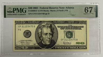 【礼羽收藏】🌏世界钱币拍卖第42期 - 2001年 大头20美元 PMG67EPQ