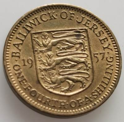 外国散币20240615场次（中拍皆有赠品），每周两拍，可寄存 - 泽西1957年1/4先令铜币
